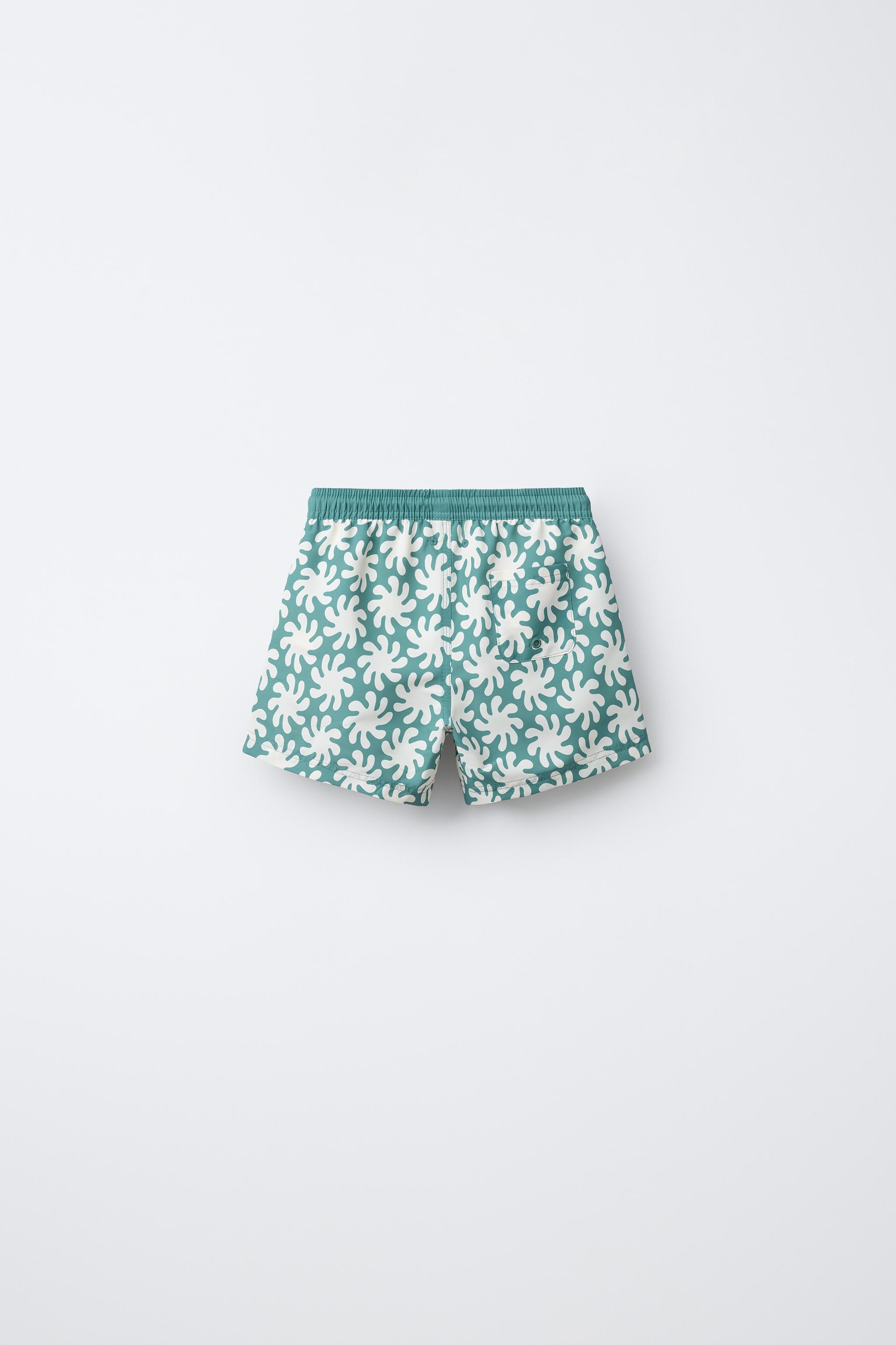6-14 YEARS/ SPIRAL PRINT SWIM SHORTS
